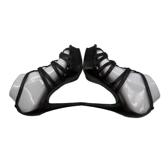 Aldo Black Strappy Platform Stiletto Heels Size 37 Women’s - Picture 5 of 8